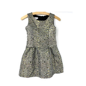 Pippa & Julie Fit and Flare Gold Jacquard Party Mini Dress 10